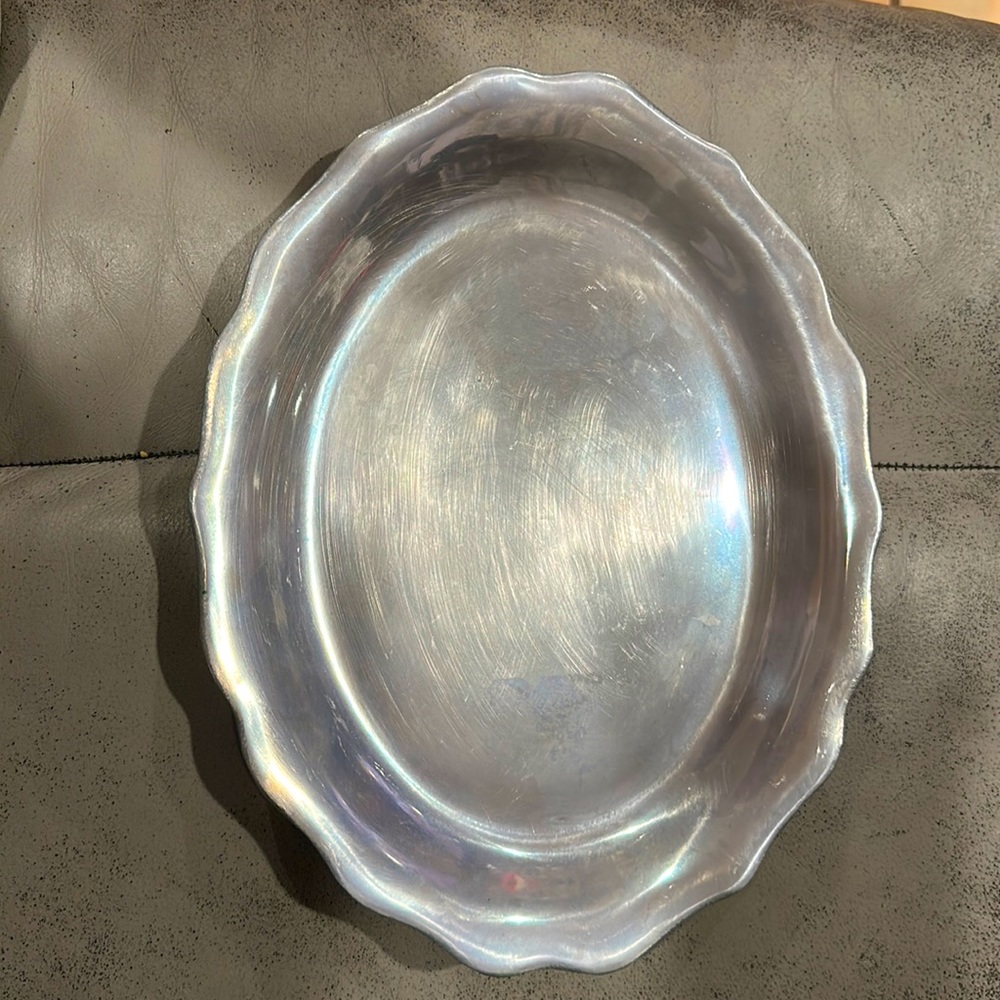 Vintage Olde Country Reproductions Pewtarex Metal Oval Serving Plate